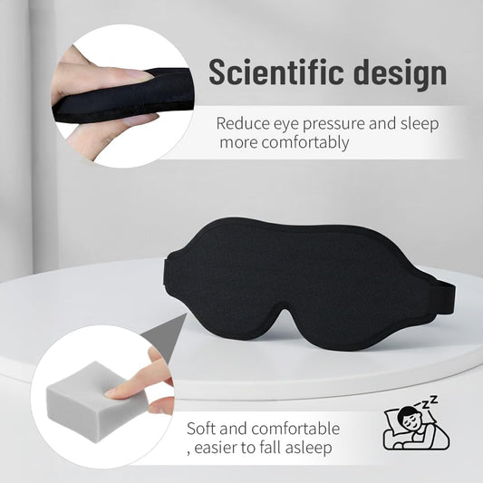 Sleep Mask for Light Sleepers & Side Sleepers, 100% Blackout 3D Cooling Eye Mask, Zero Pressure Breathable Night Blindfold for Insomnia, Deep Sleep, Daytime Sleeping, Travel, Yoga & Shift Work