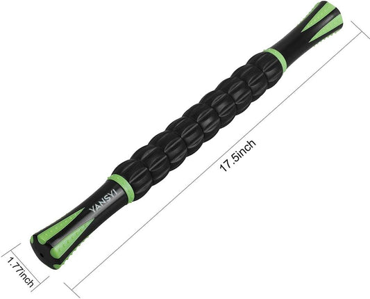 YANSYI Professional 9-Roller Deep Tissue Massage Stick - Portable Muscle Recovery Roller for Athletes, Relieves Post-Workout Soreness & Leg/Back Pain - Portable Physio Tool (Blue 1)
