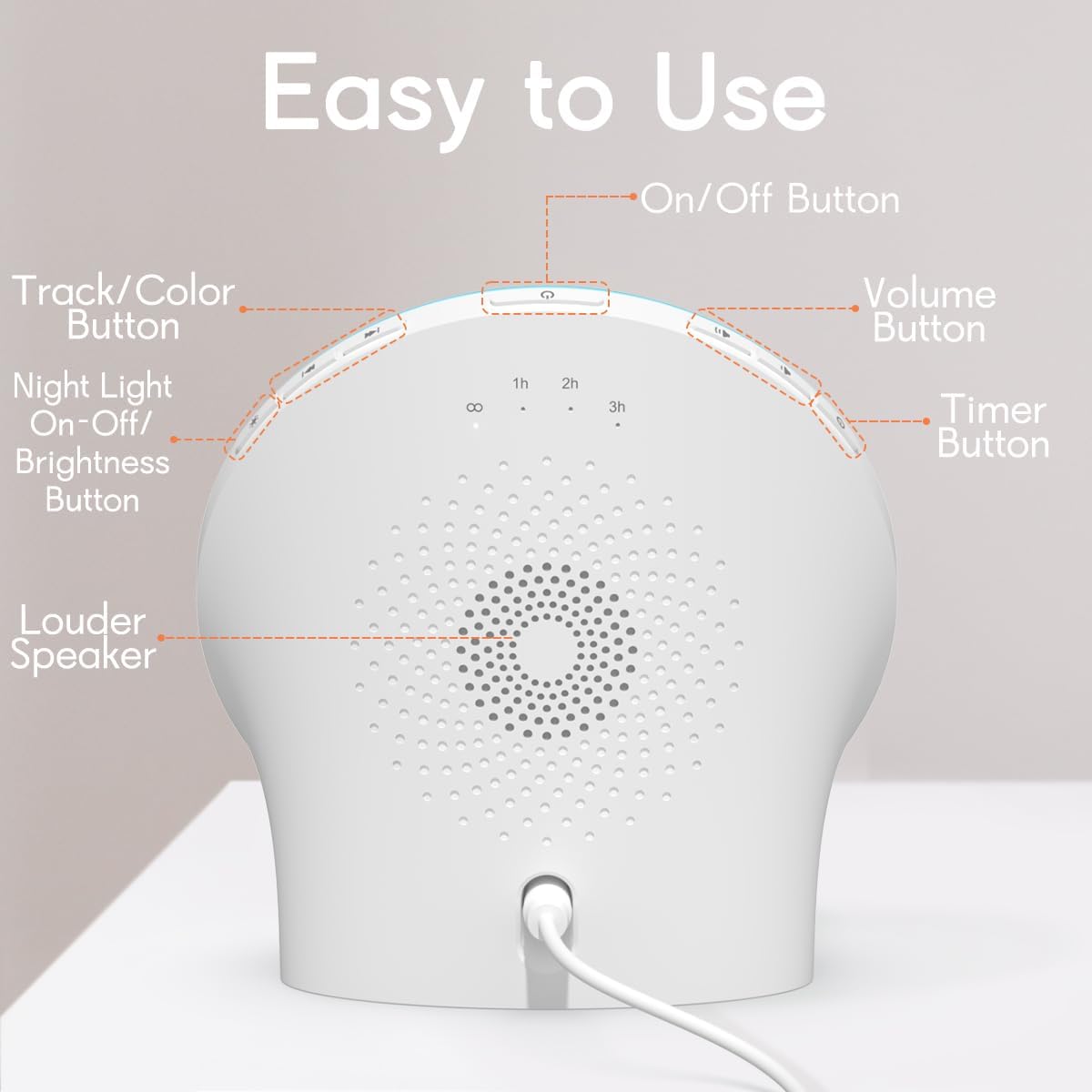 BrownNoise White Noise Machine with 30 Soothing Sound Sound Machine 12 Colors Night Light with 36 Volume Levels and Memory Function 4 Timers 10 Adjustable Brightness Sleep Machine for Baby Adults Kids