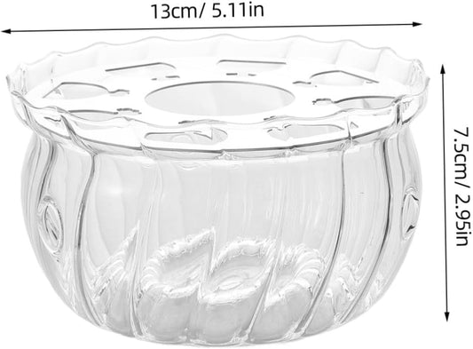 LIFKOME Glass Tea Warmer Elegant Candle Powered Teapot Heater Base for Loose Leaf Blooming Tea Easy to Clean Glass Design