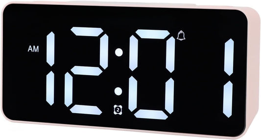 Pongnas Vibrating Alarm Clock with Bed Shaker for Sleepers LED Display 15 Color Modes Dual Alarms 5 Volume Levels 12 24 Hour Format Snooze Function