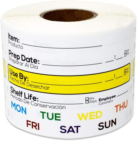 Shelf Life Food Rotation Labels, 2" x 3", 300 Count | Expiration, Use By, Best By Labels with Write-In Blanks, Freezer Storage, Containers, 1 Pack