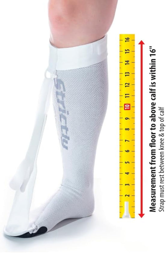 White Strap Sock for Plantar Fasciitis, Achilles Tendonitis, Tight Calves (1 Regular)