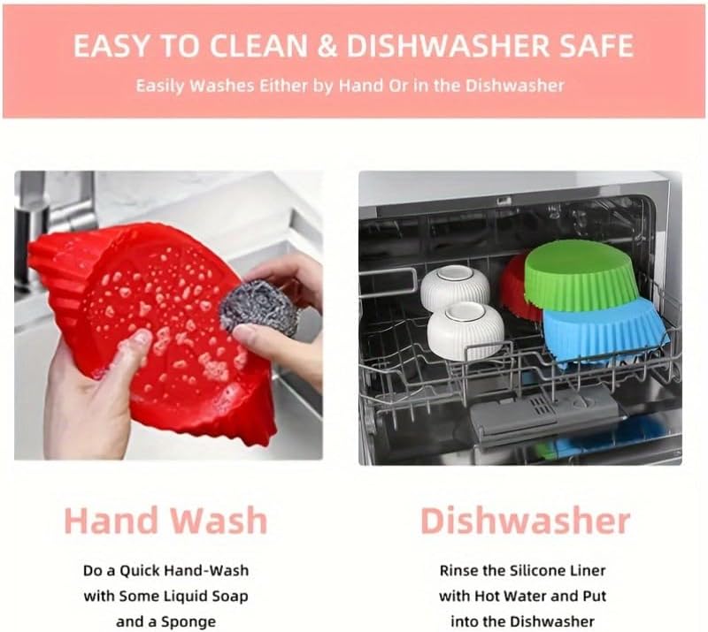 Air Fryer Silicone Liners Square 2 Pack 8 Inch Airfryer Liners 4-7 QT Reusable Air Fryer Liners Pot Oven Liner Baking Tray, Basket Mat Bowl Accessories Kitchen (BPA-free)