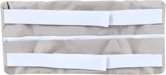 HERMELL Products Half Moon Bolster Pillow for Legs Extra Firm Foam Under Knee Pillow for Sleeping on Back with Knee Pillow Cover - Khaki