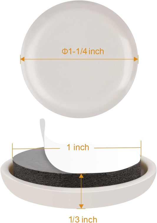 1-1/4" Upgraded Furniture Sliders for Carpet & Hardwood Floors | 24 PCS Self Adhesive Chair Leg Glides, Appliance Sliders, Easy Movement, Floor Protection