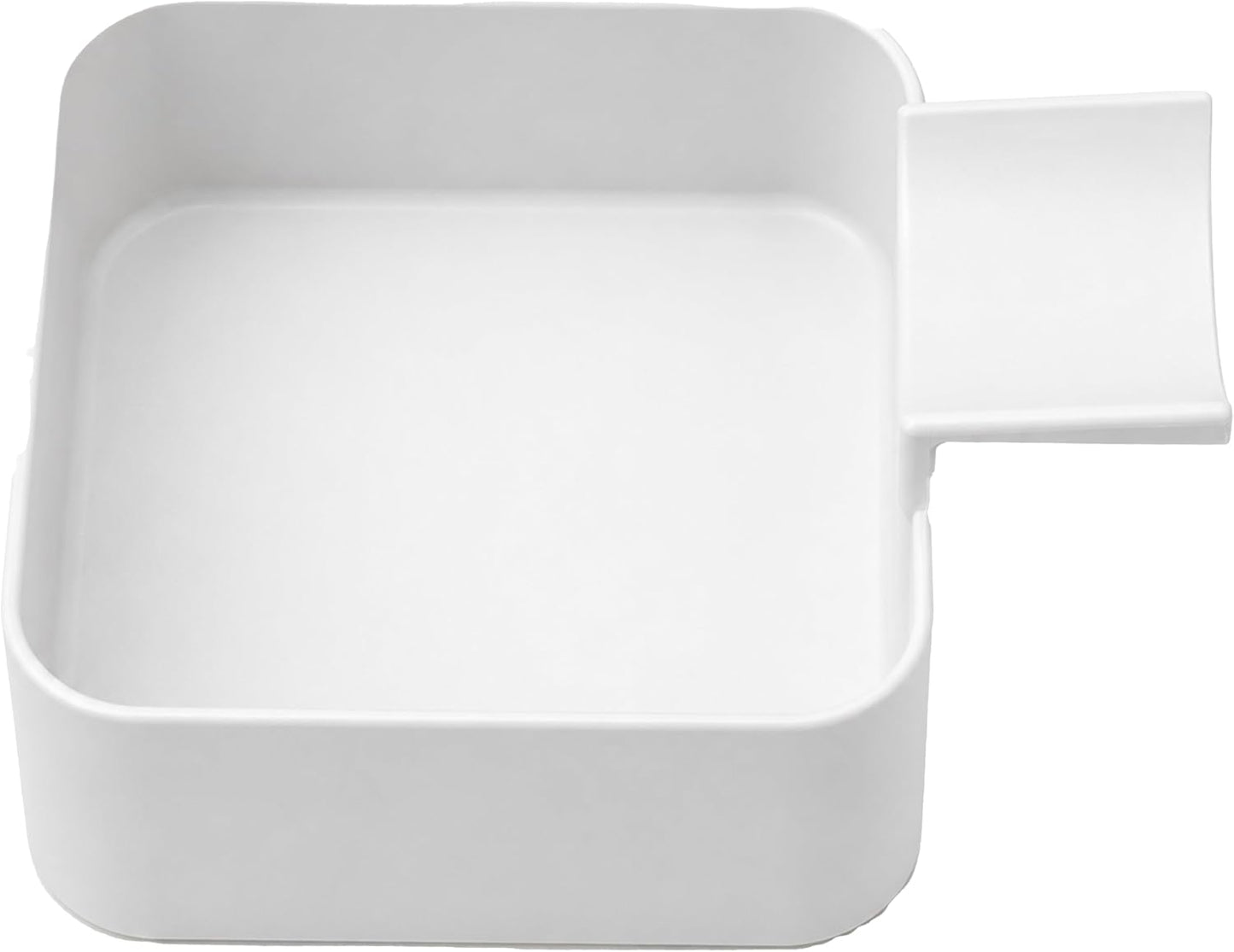 Drain Pan Compatible with Samsung Washing Machine, Washer Drain Tray Replacement for Laundry Room Drainage Setup | Square Shape, Side Handle, Matte Finish, Serving & Dipping, White Porcelain