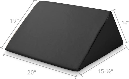Saloniture Triangle Wedge Massage Table Bolster Under-Knee Pillow, Extra Large - 19 x 12 x 20 x 15.5 Inch - Black