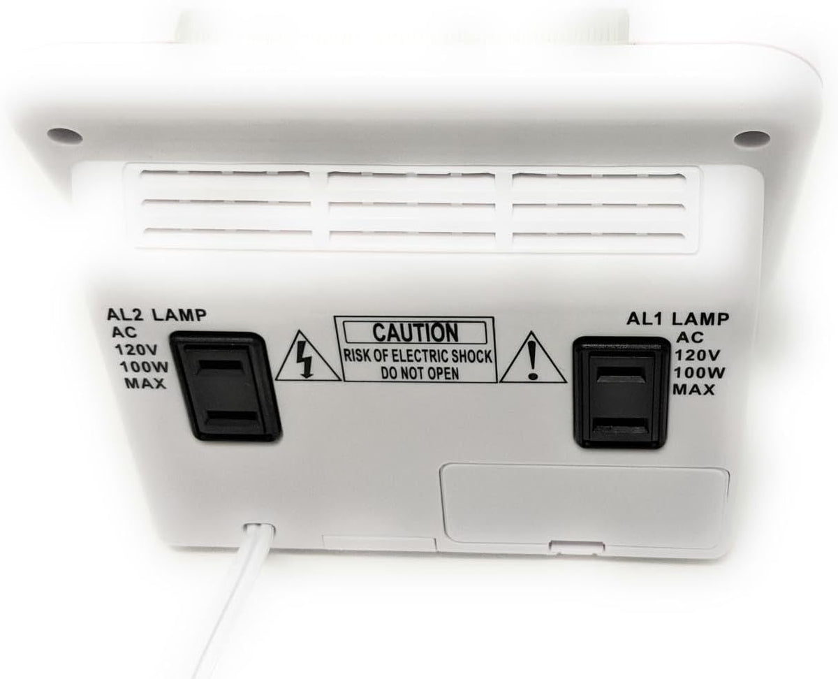 Futuristic 2 Silent Alarm Clock with Bright Flashing LED Lights for Deaf, Hard of Hearing, Heavy Sleepers | Dual Alarms, Built-in USB Chargers | Wake Up Gently