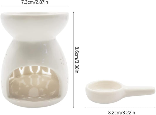 Ceramic Tea Light Candle Holder, Oil Burner for Scented Oil, Tealight Wax Warmer Decoration for Bedroom,Living Room,Balcony,Patio Tabletop Star Birthday Wedding Gift