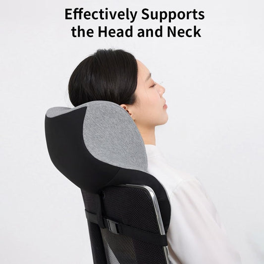 Office Chair Headrest, Adjustable Neck Support Pillow with Removable Washable Cover - Head Rest Attachment for Office Chairs and Wheelchairs, Neck Pillow for Desk Chair Napping (Grey)