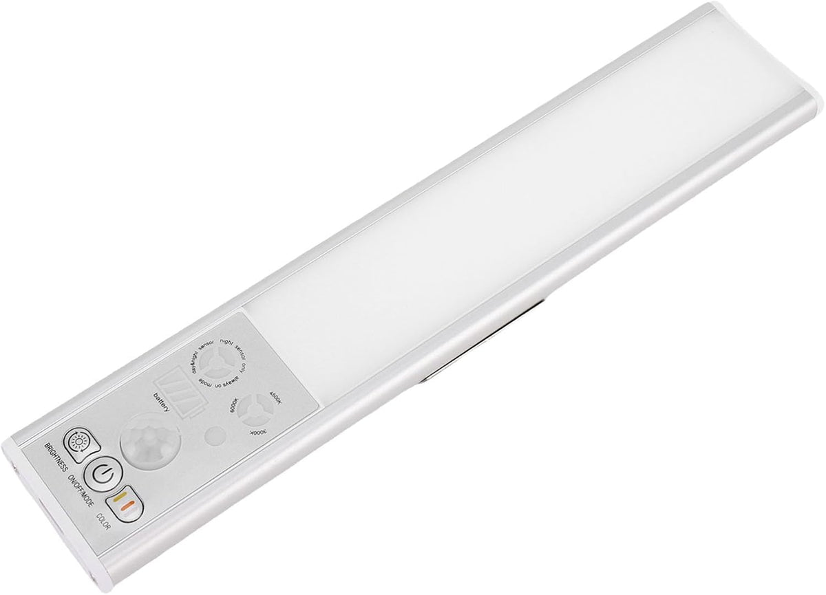 Buachois Motion Sensor Closet Light Super Thin Rechargeable Under Cabinet Lighting, Automatic On Off Indoor Light with 3 Color Temperature Adjustable Dimmable Brightness, for Kitch