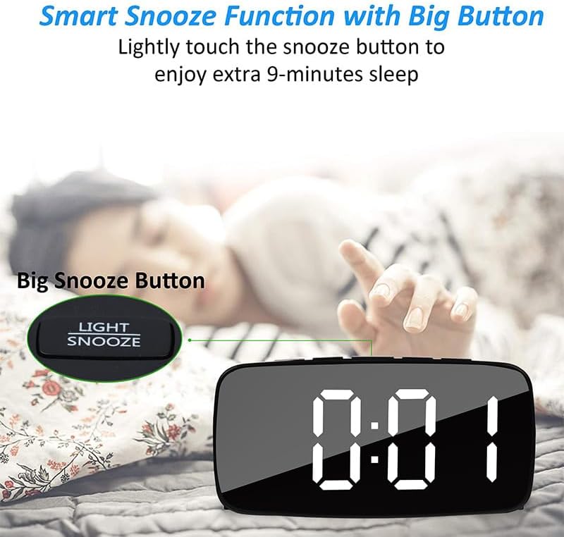 Alarm Clock Super Loud Vibrating Alarm Clock with Bed Shaker Multifunctional Dual USB for Heavy Sleeper Deaf Hard of Hearing Snooze