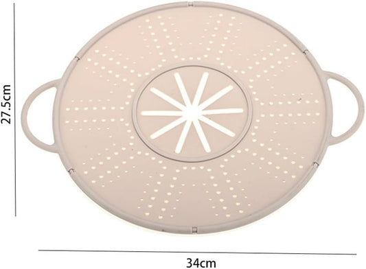 Pot Cover Spill Stopper Lid, Heat-Resistant Silicone Spill Stopper Lid Pot Holder With Steam Release Port For Ost Pots And Pans Steamer Lid And Trivet, Dishwasher (white)