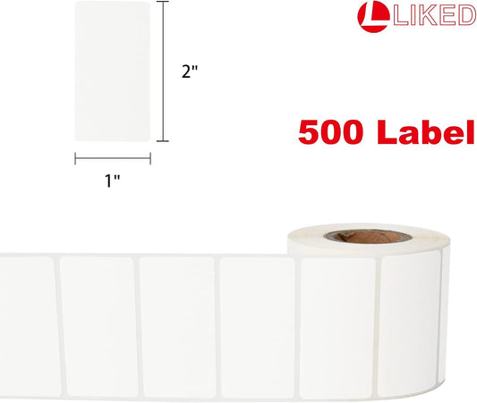 L LIKED 500 Stickers 1" x 2" White Dissolvable Food Labels Per Roll | Dishwasher safe, -40~150°F. For meal prep, baby food, school lunches, mason jars, snack bags & takeout containers