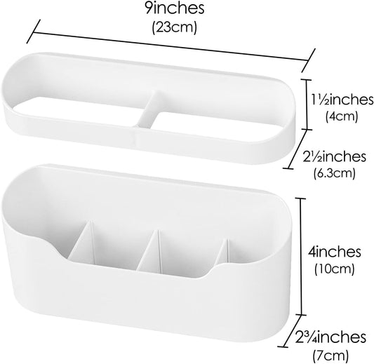 Wall Mount Umbrella Stand Holder, Modern Entryway Organizer with Drip Tray for Wet Umbrellas, Compact & Space-Saving Storage Rack for Home & Office (White)