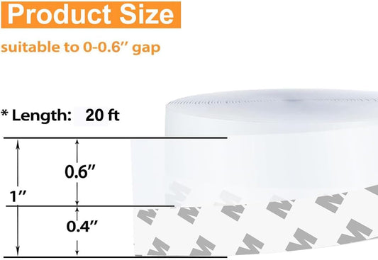 36 Ft Weather Stripping Door Seal Strip Tape,Silicone Door Draft Stopper,Self Adhesive Shower Door Bottom Seal and Door Insulation Strip for Door Frame Windows and Glass Gaps (Transparent, 35mm)