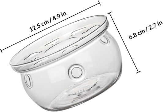 INOOMP Household Glass Teapot Warmer with Borosilicate Heating Base, Desktop Tea Warmer Accessory for Tea Ceremony and Restaurant Use, Heat-Resistant Glass Heating Stand