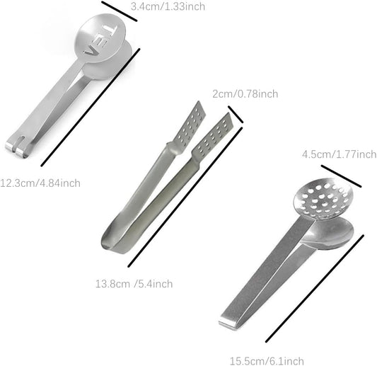 Stainless Steel Tea Bag Squeezer,4PCS Tea Bags Strainer Clip,Teabag Filters Tong Clamp Holder for Loosing Leaf, Gripping Ice Cube, Sugar (Silver)