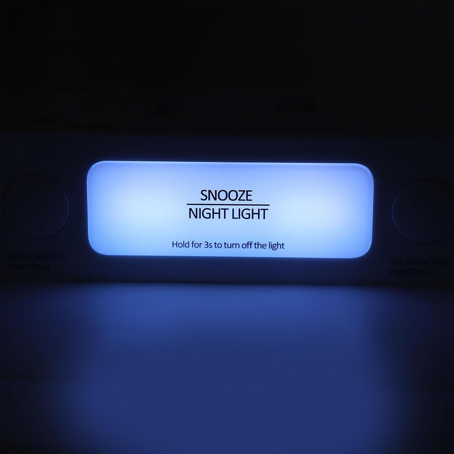 Sanpyl Loud Alarm Clock with Bed Shaker for Heavy Sleeper, Dual Vibrating Alarm Clock with 3 Modes, 7 in Dynamic RGB Display, for Seniors Hearing Impairment, 12/24H (White)
