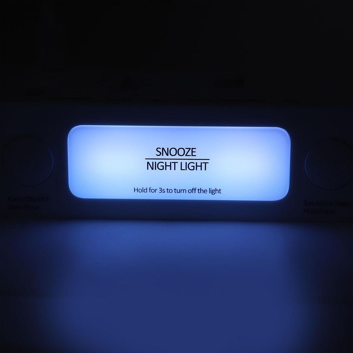 7 Inch Vibrant RGB Mirror Alarm Clock with Powerful Bed Shaker for Heavy Sleepers Seniors ABS Screen Material (White)