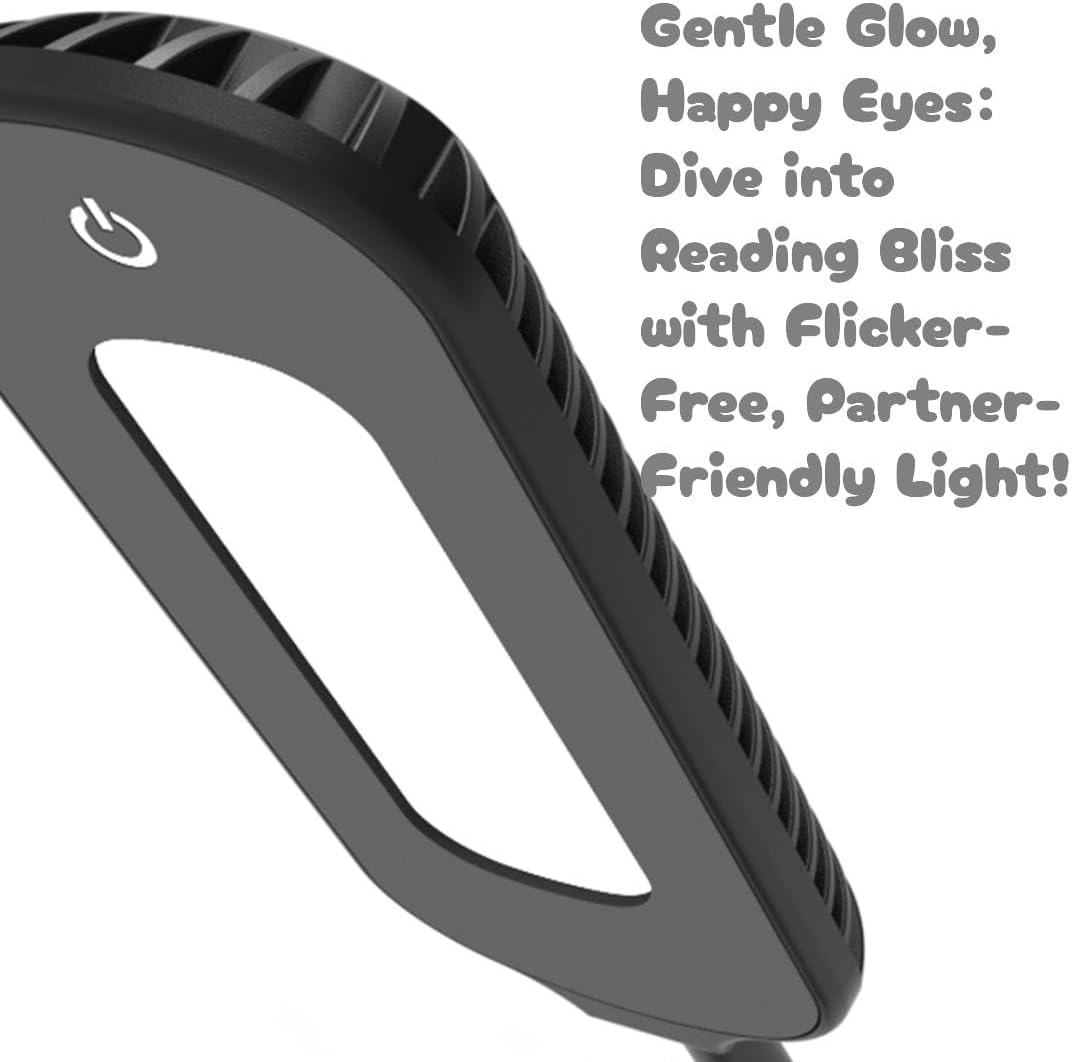Book Light, 12 LED USB Rechargeable Reading Lamp with 3-Level Brightness for Eye Protection - Ideal for Night Reading