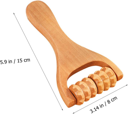 Wooden Foot Massager Roller Handheld Acupoint Massage Tool for Neck Shoulder Back Legs and Feet Relaxation Compact and Lightweight Design