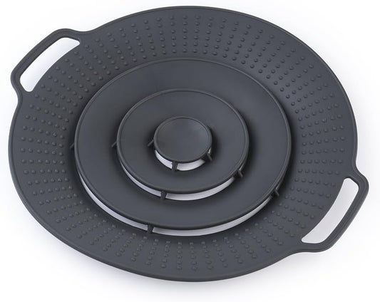 Silicone Spill Stopper Lid, Heat Resistant Boil Over Lid for Pots, Prevents Pasta Milk & Soup from Boiling Over, Food Grade BPA Free, Universal Non Slip Pot Cover, Dishwasher Safe (Sage Green)