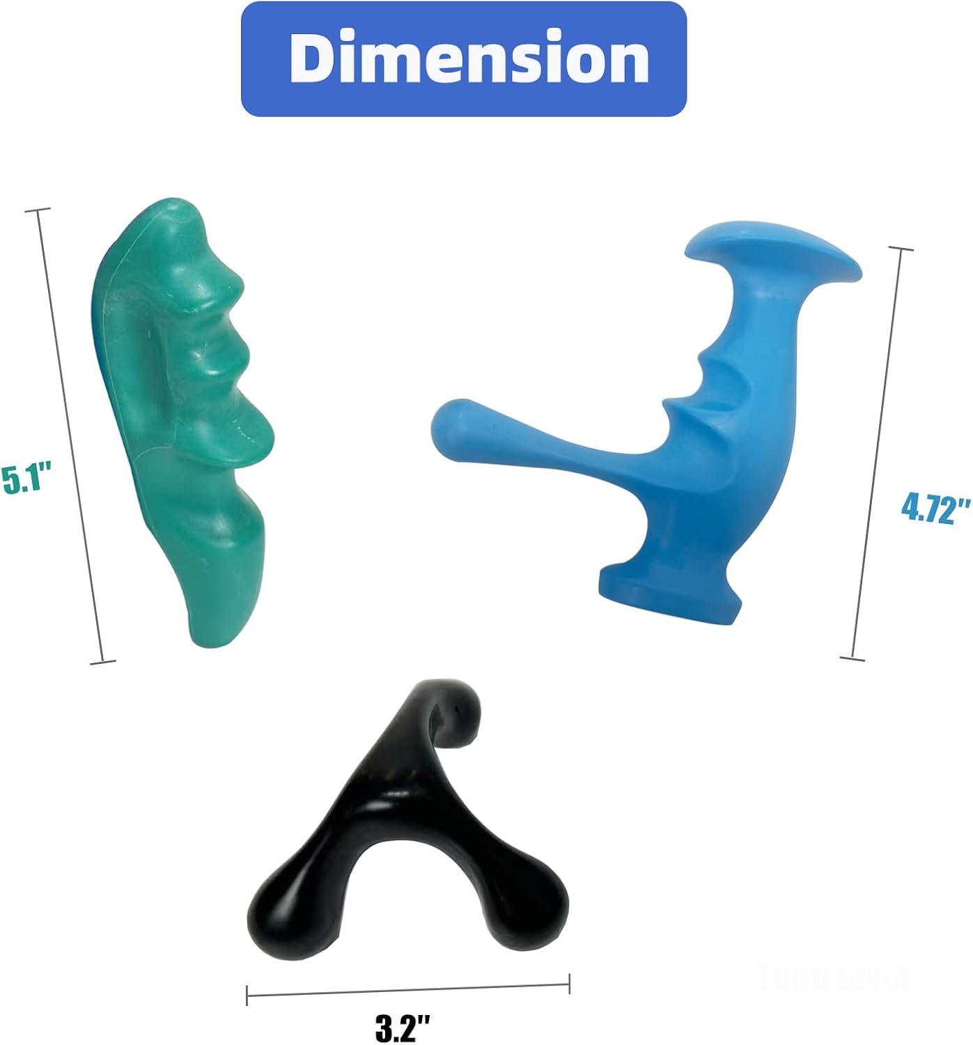 Trigger Point Massage Tool Set, 3-Piece Thumb Saver Massager with Ergonomic Grip, Handheld Self-Massage Knobs for Full Body Muscle Tension Relief, Deep Tissue Pressure Point Therapy