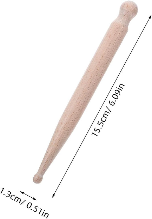 SOIMISS Wooden Acupoint Massage Stick 2pcs Set, Manual Trigger Point Massager for Neck, Back, and Feet, Beechwood Massage Cane for Home, Office, and Travel Use