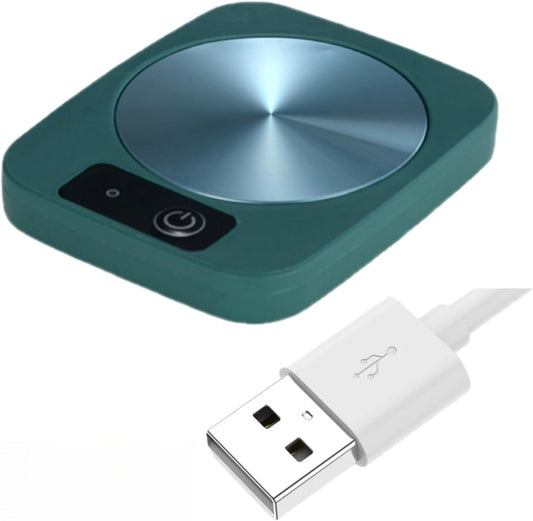 Coffee Mug Warmer for Desk, Smart Cup Warmer with Auto Shut Off, Electric Beverage Plate for Tea, Milk, Water, Constant Temperature 120-140℉, Portable Green Gift for Home Office (Plug-C)