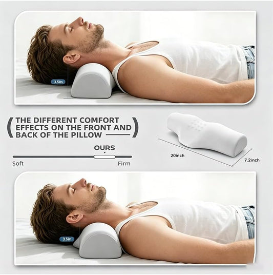 Cervical Neck Pillows, Orthopedic Roll Pillow for Neck Pain Relief,Sleeping Decompression Devices Support and Shoulder Relaxer