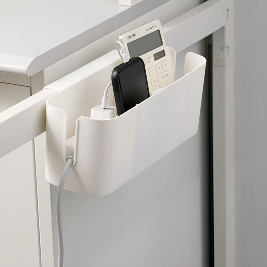 Bedside Caddy Organzier, Bunk Bed Shelf Accessories for Dorm, Bed Caddy Hanging with Hooks for Remotes, White, 11 lbs Capacity