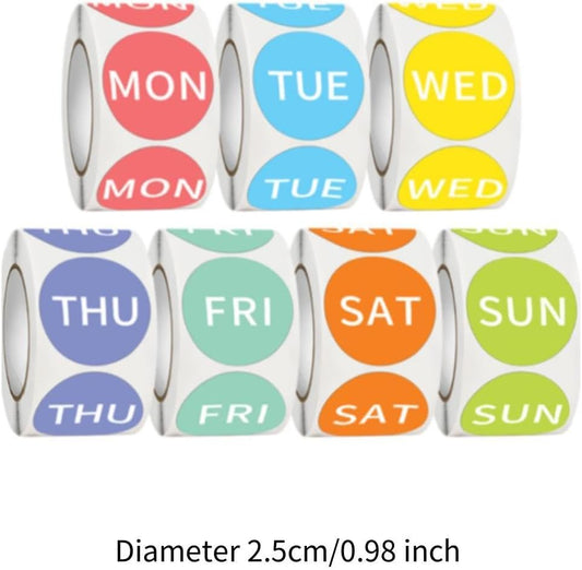 Day Dot Food Rotation Labels Expiration Date Decal 3500/7 Rolls Removable