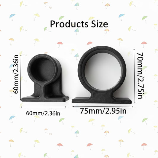 Wall-Mounted Umbrella Holder with Drip Tray - Self-Adhesive Design, Space-Saving Stand for Home, Camping, RV, Van, Includes Double-Sided Tape