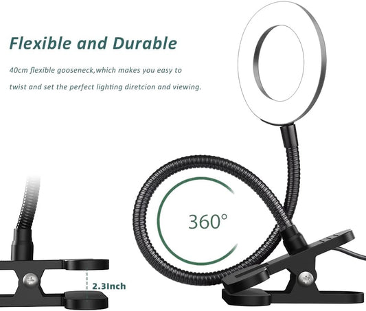 LED Desk Lamp with Clamp, 3 Color Modes, 10 Brightness