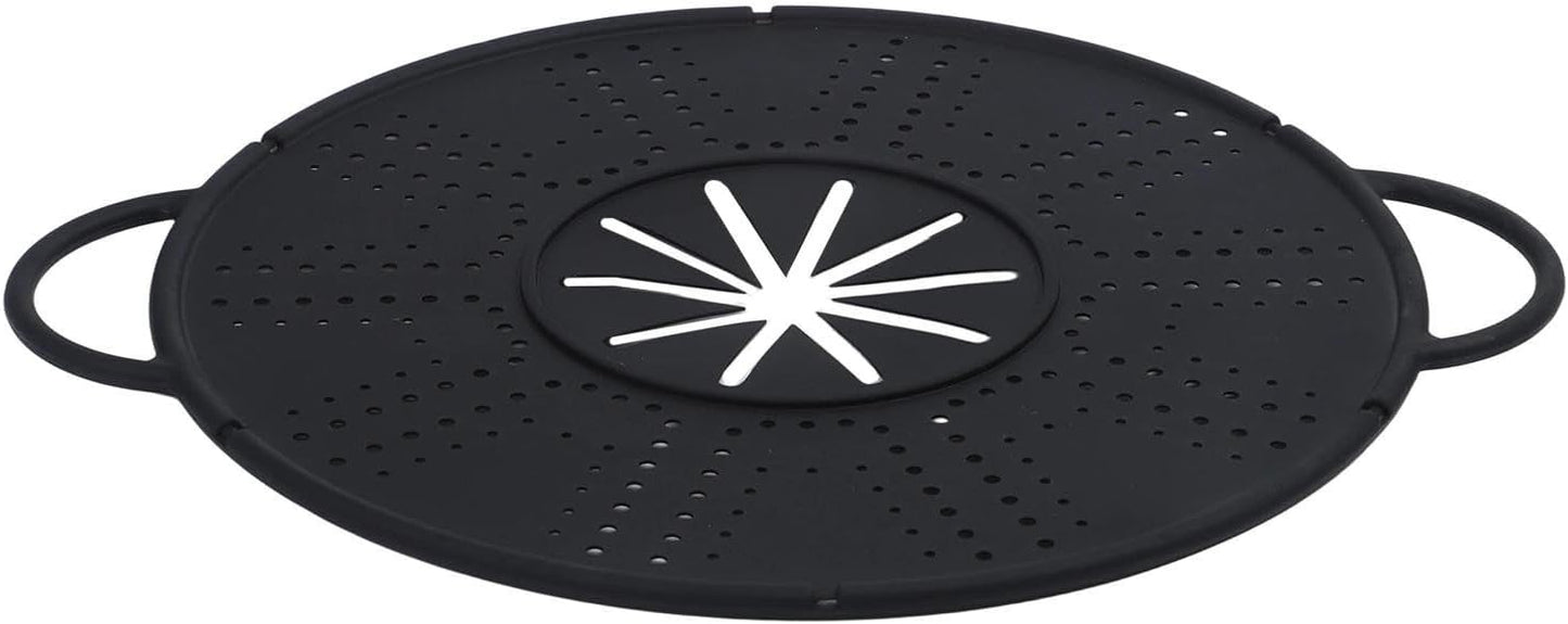 Pot Cover Spill Stopper Lid, Heat-Resistant Silicone Spill Stopper Lid Pot Holder With Steam Release Port For Ost Pots And Pans Steamer Lid And Trivet, Dishwasher (black)