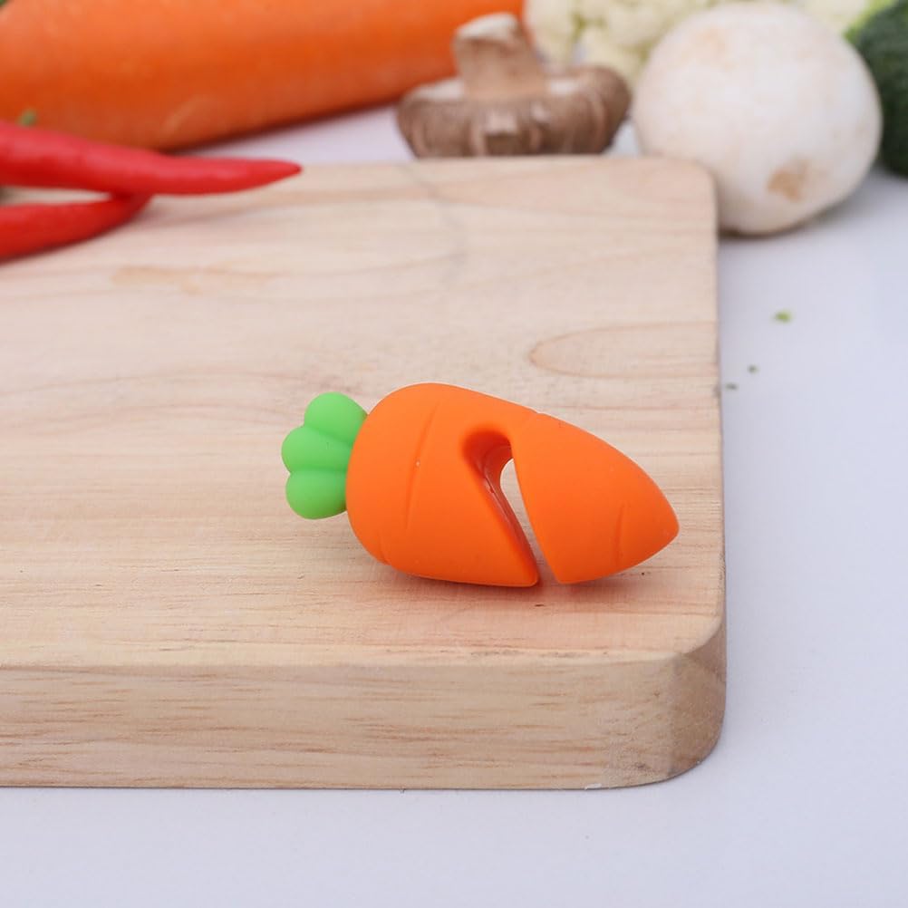 DOITOOL 8Pcs Silicone Pot Lid Lifters Heat Resistant Spill-Proof Boil Stoppers for Kitchen Soup Pots Convenient Lid Holders to Prevent Overflow Cute Carrot and Chili Design