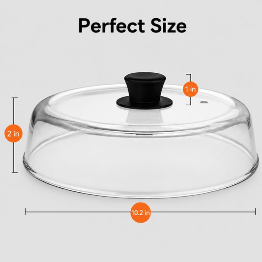 UFORU 10 Inch Glass Microwave Splatter Cover for Food with Steam Vent