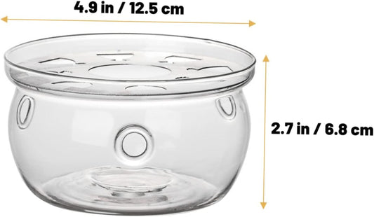 ABOOFAN High Borosilicate Glass Teapot Warmer with Candle Holder Elegant Heating Base for Tea House Restaurants and Home Use Tea Accessory