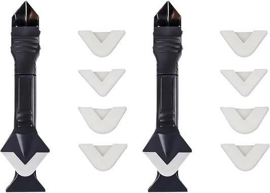 2 Pack 3-IN-1 Caulk Tool for Removal and Application, for Bathroom, Kitchen, Flooring, Windows, Sinks and Frames Seal