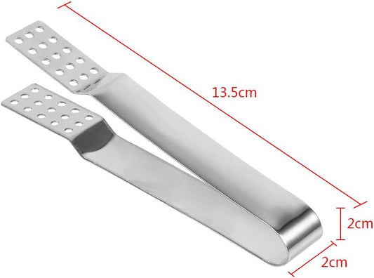 Tea Bag Squeezer Tongs, Stainless Steel | Perforated Head Design, Compact, Smooth Surface, Multi-Purpose