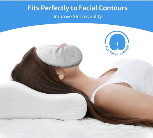 Heated Face Mask, Microwave Heating Pad for Face, Grey