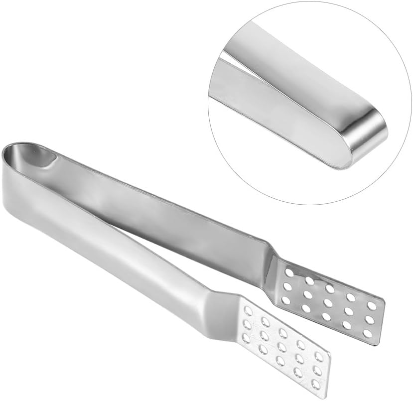 Tea Bag Squeezer Tongs, Stainless Steel, Perforated Head Design, Compact, Smooth Surface, Multi-Purpose