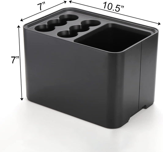 Elsjoy Black Umbrella Stand, Entryway Umbrella Organizer, Compact and Efficient with Removable Drip Tray, Holds 10 Umbrellas