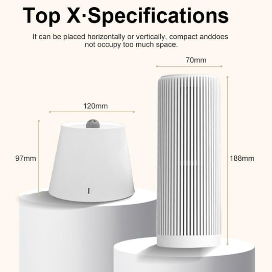 Reusable Cordless Gun Safe Mini Dehumidifier w/Heating Base | Rechargeable Quiet Small Portable Drier Stick for Space Room Bathroom Closet Car RV Boat Cabinet TOP-X-White 2+1