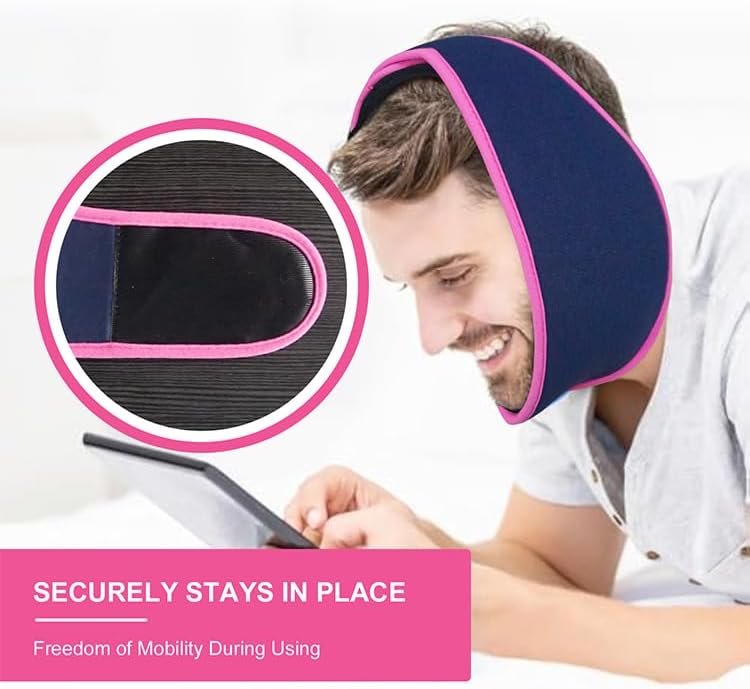 World-Bio Reusable Pink Face Ice Pack,Wisdom Teeth Ice Pack with 2 Gel Pack | Targeted Cooling for Face Areas,Hands-Free Head Wrap Design,Adjustable Fit for Most Sizes, Ideal for Daily Oral Discomfort