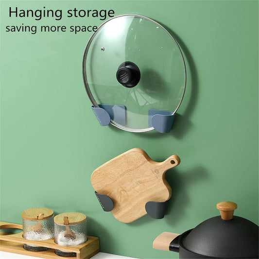 6 Pairs of Wall Mount Pot Lid Organizer, Adjustable Cabinet Door Pan Lid Organizer, Pot Lid Holder Hangers for Kitchen Wall Mount (Black)