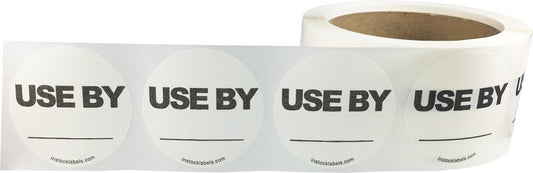 Dissolvable Use By Labels with Blank Space for Food Rotation Shelf Life Prep 2 Inch Round Circle Dots 500 Adhesive Stickers