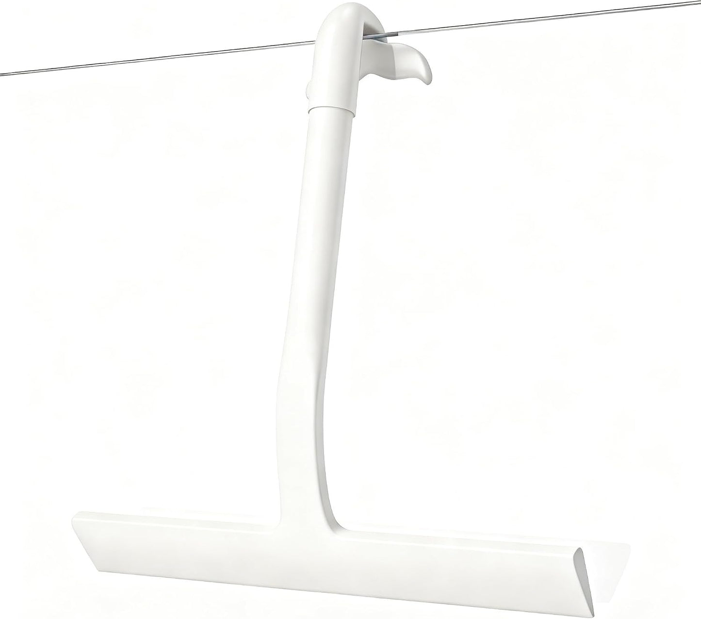 Shower Squeegee for Glass Doors, Hang Anywhere Silicone Shower Squeegee with Hook Design for Easy Hanging and Cleaning (Black)